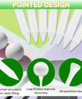 Bulk Bamboo Golf Tees 500 Pack Two And Three Quarters Inch Length Natural Durable Low Friction Tees Eco Friendly shown in detail
