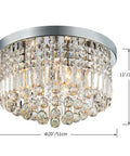 Modern K9 Crystal Raindrop Chandelier Lighting Flush Mount Ceiling Fixture For Dining Room Living Room Bedroom And Bathroom