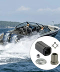 Prop Hub Kit for Mercruiser Alpha One and Bravo One Drives Replacement 835257Q1 835257K1 with boat and parts close-up