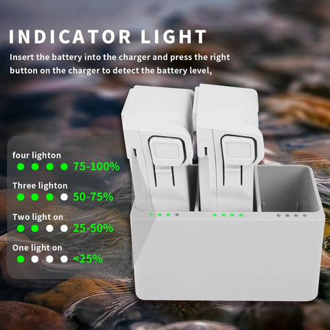 2-Pack 3850mAh Mini 3 Series Intelligent Flight Battery Plus With Bi-Directional Charging Hub for DJI with indicator lights