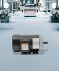 Shop Ready 2Hp Three Phase Electric Motor, 3450Rpm Tefc Industrial Equipment Driver, 230Volt 460Volt Pure Copper Internal Windings, Built Like A Tank Steel Frame in industrial setting.