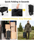 Beast Mode Hauler Collapsible Wagon With Wheels For Groceries And Gear, Folding Utility Cart With 330 Lb Load Capacity