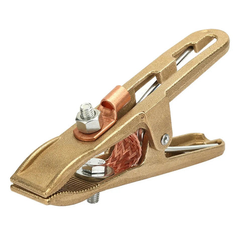 Premium 500 Amp Brass Welding Ground Clamp With A-Shape Grip and Reliability for Auto Shops and Oil Rig Jobs Ensures Top Conductivity Plus Rust Resistance