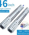 Heavy Duty Three Section Drawer Slides Thickened Steel Full Extension Cabinet Rails Built Tough with locking mechanism
