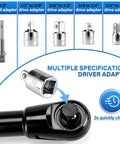 1/2 Inch Offset Extension Wrench Impact Rated Ratchet Adapter For Electric Drill showing multiple drive adapters for various specifications.