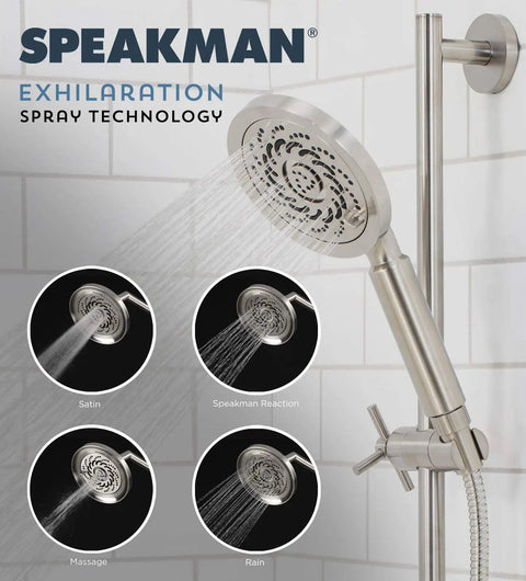 Kubos Exhilaration High Pressure Handheld Shower Head Matte Black Finish, 2 GPM, 4 Pattern Adjustable Showerhead in use
