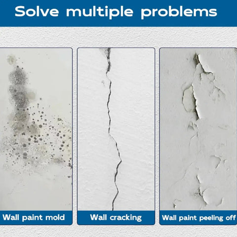 Image showing wall problems: mold, cracking, and peeling paint, highlighting the need for Drywall Repair Kit For Holes And Cracks.