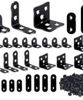 24 Pack Stainless Steel L Brackets Heavy Duty Corner Braces For Wood Furniture And Shelves With Screws Black Metal Angles