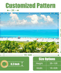 Custom Design Shade Cloth With UV Protection And HD Printing Full Color Pergola And Gazebo Shade Cover With Grommets Sun Shade For Patio Outdoor Garden Balcony Fade Resistant Outdoor Decor showcasing customized beach pattern.