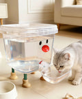 Smile Face Cat Water Dispenser With Cartoon Pet Fountain, Quiet Flowing Hydration Station in home setting with cat drinking