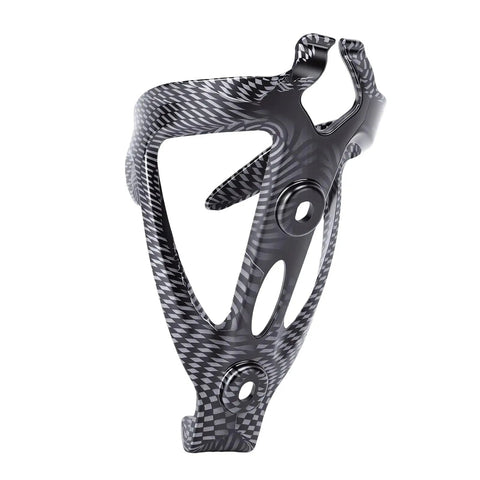 Fly Heavy Duty Bike Water Bottle Cage Built From Solid Abs Showing Off A Badass Carbon Fiber Aesthetic Side View with Polished Finish