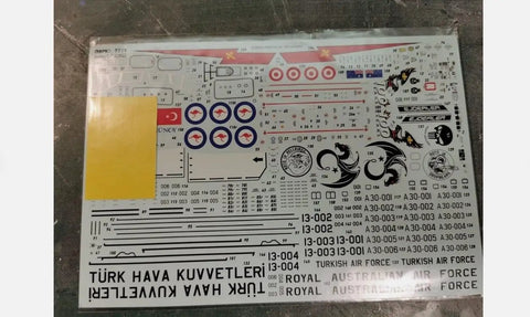 Decals for One Seventy Two Scale E7A Wedgetail Airborne Radar Aircraft Model Kit In Plastic Unpainted And Unassembled New In Box
