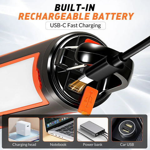 Portable USB Rechargeable Camping Lanterns with USB-C charging cable, Lightweight LED Lanterns That Double as Flashlights