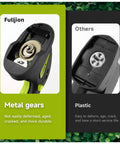 Tough As Nails 21 Volt Cordless Hedge Trimmer And Grass Shears showing metal gears for durability vs. plastic parts.