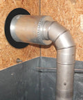 4 Inch Duct Connector Flange For Ductwork And Dryer Vents, ABS Plastic Hose Adapter, installed on wall with metal ductwork