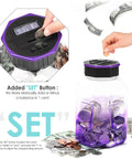 X Large Piggy Bank For Adults And Kids With Digital Coin Counter And LCD Display 2.4L Capacity Holds 2000 Plus US Coins Great Money Counting Jar That Tallies Every Cent And Shows Total Amount In Gradient Purple