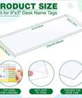 Diagram showing product size for Clear Reusable Nameplate Pockets, 25 Pack, 9.5 X 3.4 Inches, Self-Adhesive Desk Name Tag Covers.