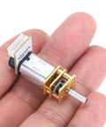 Close-up of 2 Pack 100 RPM Micro Gear Motors With Encoders For N20 DC 12V Gearbox Beefy Torque Electric Reduction Motors