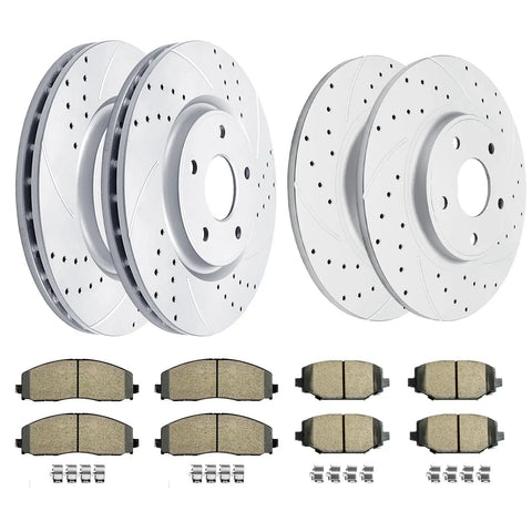 Beefed Up Drilled And Slotted Brake Kit Replacement For Chrysler Town And Country Dodge Grand Caravan Journey Ram CV