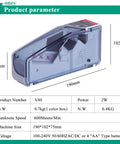 Portable Money Counter Machine Mini Bill Counter for fast cash counting with dimensions and specifications