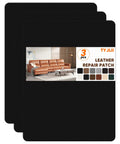 Self-Adhesive Leather Repair Patch Kit With Three 8.3 x 11 Inch Patches For Furniture Car Seats Couches And Office Chairs Black
