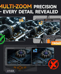 Multi-zoom precision view on Slim 0.25 Inch Dual Lens Articulating Borescope With 220 Degree Two Way Endoscope Camera