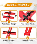 Heavy Duty Aluminum 4 In 1 Router Milling Jig For Zero Hassle Grooves And Flawless Circle Cuts detail display showing adjustable design and precise scale.
