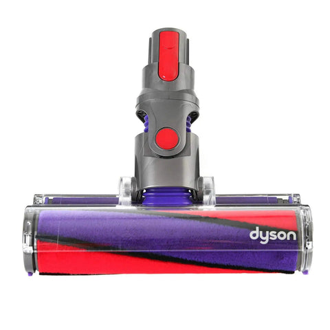 Soft Roller Cleaner Head Replacement for V11 V10 and V8 Vacuum Cleaners in purple and red, front view