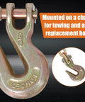 Three Eighths Inch Chain Hooks Grade 70 Heavy Duty Clevis Grab Hooks Forged Alloy Steel 7,100 Lb Load.