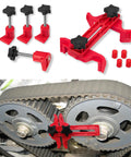 Real Deal Camshaft Locking Tool Kit With Heavy Duty Engine Timing Alignment Wrench Set on sprocket for precision engine work.