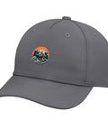 Cool Machinist CNC Vise Square Hat For Guys, Adjustable Slate Grey Baseball Cap with printed tool design.