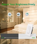 Image of dimmable switch illustrating lighting variations in a bedroom, relevant to 16 Pack 6 Inch Recessed LED Downlights With Junction Box 3000K Warm White 1100 Lumens 12 Watts Equals 110W Equivalent Dimmable Can Killer IC Rated ETL Certified Energy Saver For Home Renovations