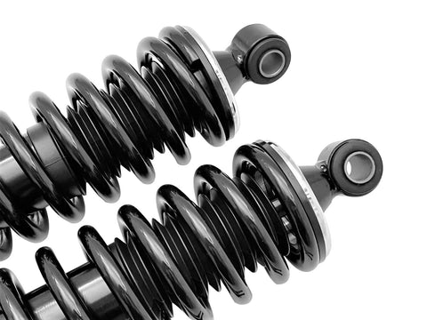 Rear Left And Right Street Rod Coil Over Shocks With Black Coated Springs 400 Pound Rate Smooth Ride And Precise Damping For Rear
