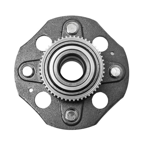 Front view of Rear Wheel Bearing And Hub Assembly For Honda Accord 1998 1999 2000 2001 2002 With ABS Four Lug Drop In Replacement