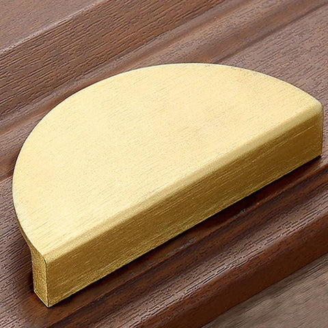 4-Piece 3.9 Inch Half Moon Drawer Pull Handles In Brushed Gold Semicircle Design For Cabinets