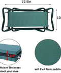 Top view of All In One Garden Stool And Kneeler With Tool Bags Portable Bench And Kneeling Pad Durable Outdoor Work Seat, green.