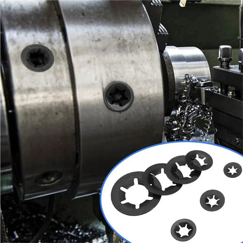 Heavy Duty Lock Washers Set With 260 To 520 Pcs M3 To M12 Star Push On Locking Fasteners Assortment Kit on machinery