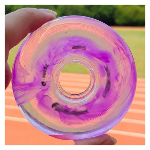 Pink Inline Skate Wheels Replacement Set 72Mm 76Mm 80Mm 83A Hardness With High Rebound Bearings held in hand