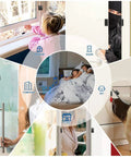 Collage showcasing uses of Wireless Doorbell Chime With 600 Ft Range 58 Melodies 5 Volume Levels And LED Indicator