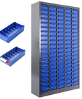 Front view of Heavy Duty 100 Drawer Parts Cabinet With ABS Plastic Drawers Adjustable Dividers And Label Holders Perfect For Tool Storage