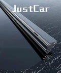 Pro Grade 18 X 18 Windshield Wiper Blades Pack Of Two With Quick Click J Hook on wet surface, showcasing rubber edge design.