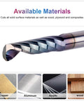 SpeTool O-flute CNC router bit, 1/4 in shank, 1 in cutting length, single-flute end mill (side view)
