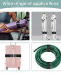 2 Inch Wide Heavy Duty Cable Straps With 15 Buckles, 16 Ft Reusable Hook And Loop Ties used on yoga mat, umbrella, suitcase, hose