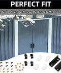 DK100 A Shed Door Full Kit Door Tune Up Kit Replacements Parts For Sliding Shed Doors Hardware Kit With Black Handle