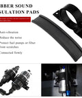 Badass 50mm Aluminum Fuel Filter Mounting Bracket And Lock Tight Fuel Pump Clamp Holder With Thick Rubber Cushion Pad Universal Auto Part For Sedan Suv Truck Hella Secure On Rough Roads with anti-vibration rubber insulation pad.
