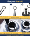 Installation guide for Premium 50 Mm Internal Retaining Rings 10 Pack C Clip Snap Rings 65Mn Manganese Steel For Automotive Grooved Shafts Studs Circlip Retention Ring Set High Strength.