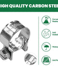 16mm fuel hose clamp with corrosion-resistant carbon steel material, part of 24 Piece Small Fuel Injection Hose Clamps Assortment Kit.