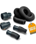 10 Foot Vacuum Hose Kit With 1 Inch And 1 1/2 Inch Quick Change Adapters Plus Two And A Quarter Inch To Two And A Half Inch Dust Port Adapter