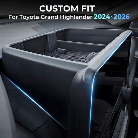 Toyota Grand Highlander Dash Storage Tray Behind Screen Center Console Organizer Black Keeps Your Cabin Tidy Fits 2024 2025 2026 Grand Highlander Laser Scanned Custom Fit Car Interior Accessory
