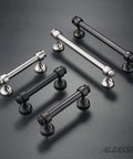 Variety of oil rubbed bronze cabinet pulls 10 pack, 5 inch center to center straight bar handles, displayed on a dark surface.